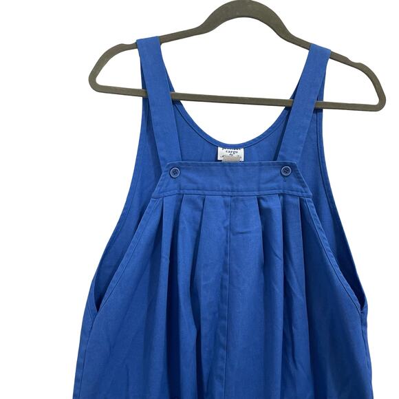 Vintage 60s Blue Cotton Blend Casual Overalls by Marion Sue- Size Small - Picture 3 of 11
